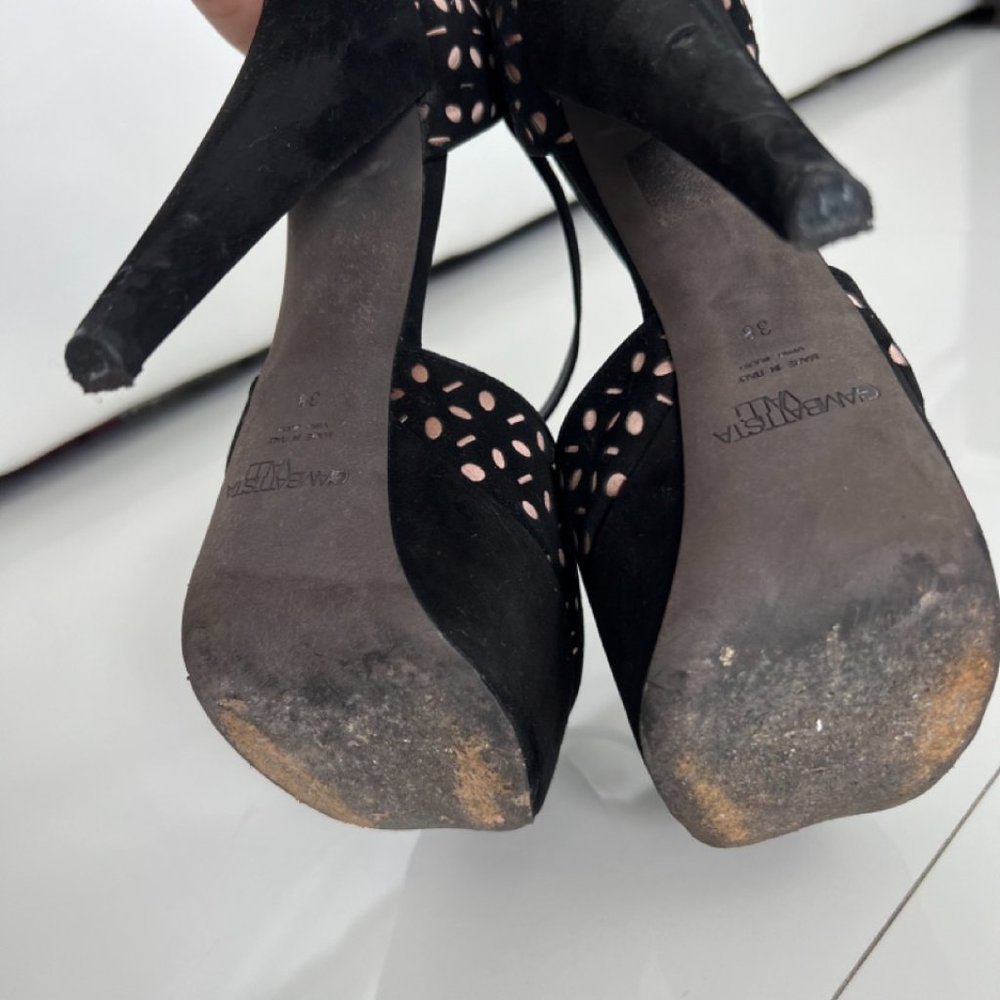 Giambatista Valli Platform Pump Heels Women Black Suede Size 38 - Picture 2 of 8